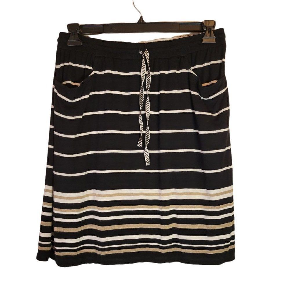 Max Studio Casual Striped Skirt (Size L)